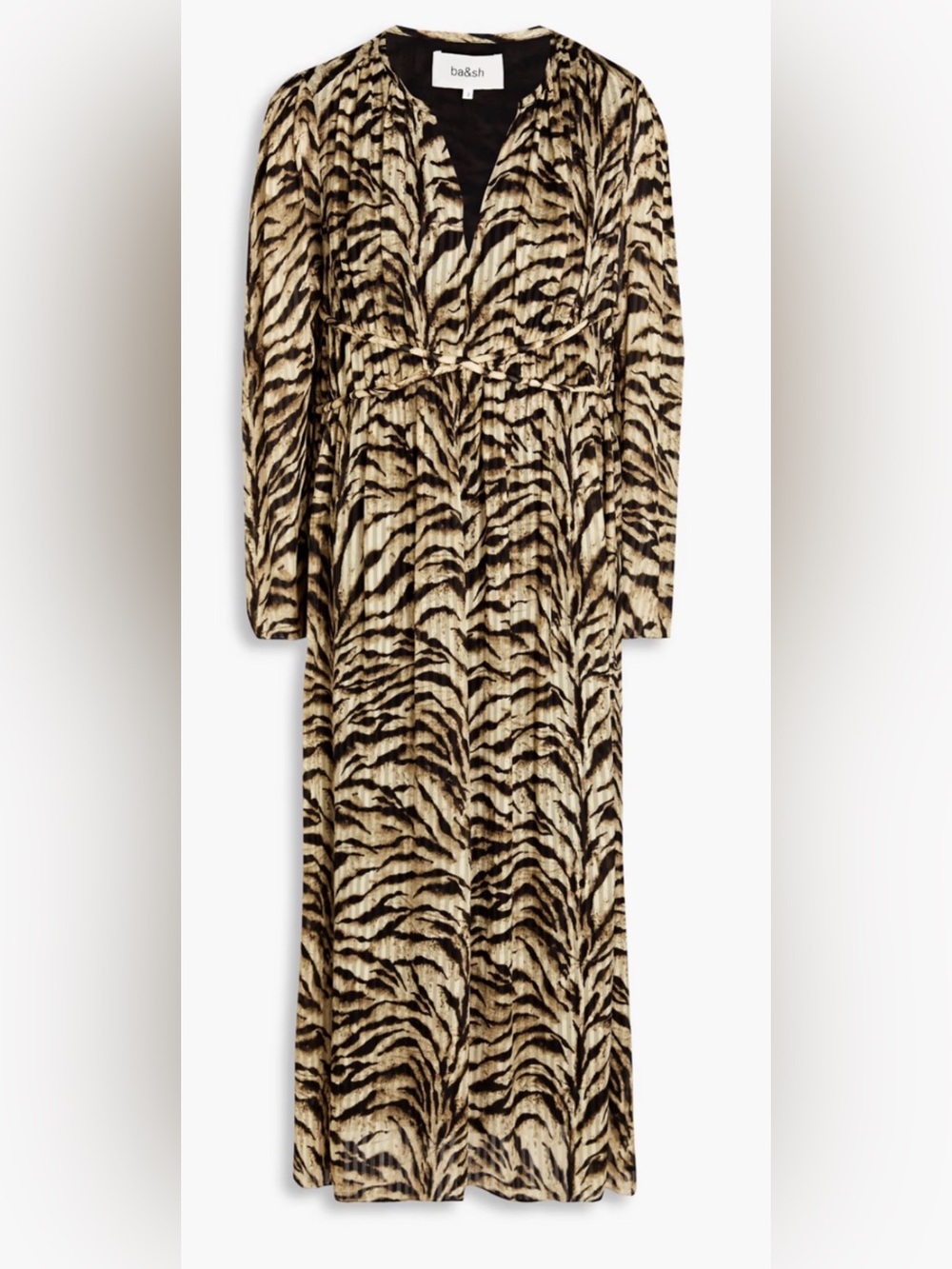ba&sh Imany Zebra Print Midi Dress